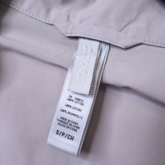 SKIMS Cotton Poplin Sleep Button Up Gray Long Sleeve Lightweight Women's S - Picture 9 of 11